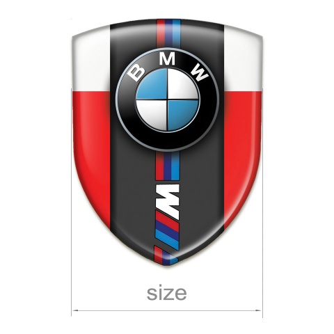 BMW M Silicone Car Decal Badge Red White Base Classic Logo 