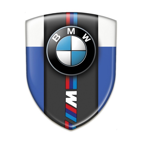 BMW M Silicone Badge Blue White Print Classic Logo 