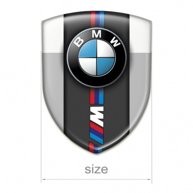 BMW M Auto Emblem Grey White Base Classic Logo 
