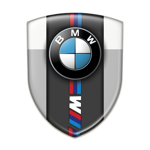BMW M Auto Emblem Grey White Base Classic Logo 