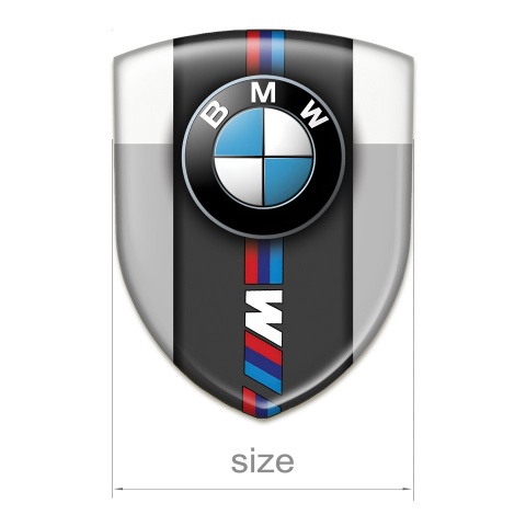 BMW M Auto Emblem Grey White Base Classic Logo 