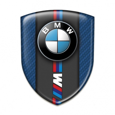 BMW M Emblem Badge Logo Navy Blue Carbon Print Clasic Logo 
