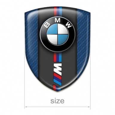 BMW M Emblem Badge Logo Navy Blue Carbon Print Clasic Logo 
