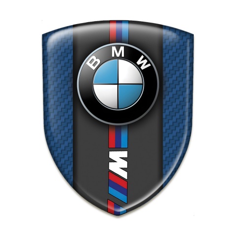 BMW M Emblem Badge Logo Navy Blue Carbon Print Clasic Logo 