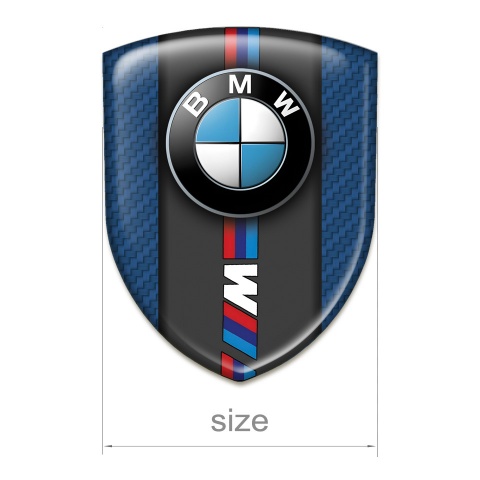 BMW M Emblem Badge Logo Navy Blue Carbon Print Clasic Logo 