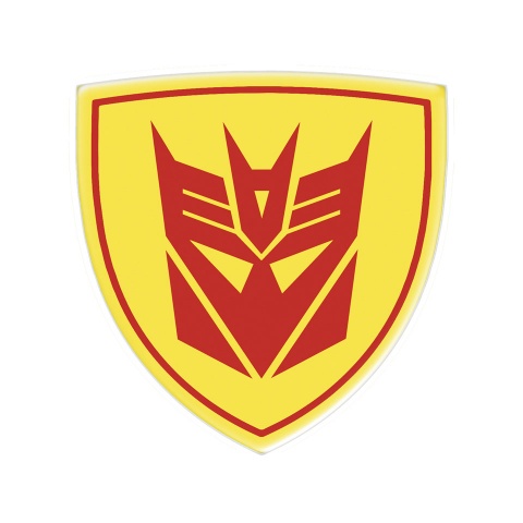 Transformers Emblem 3D Gel Silicone Sticker Yellow Red Edition