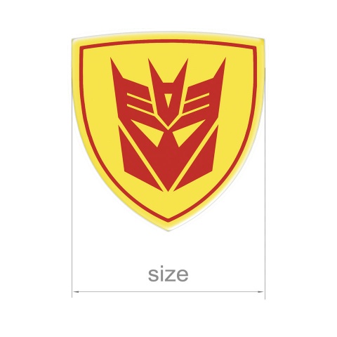 Transformers Emblem 3D Gel Silicone Sticker Yellow Red Edition