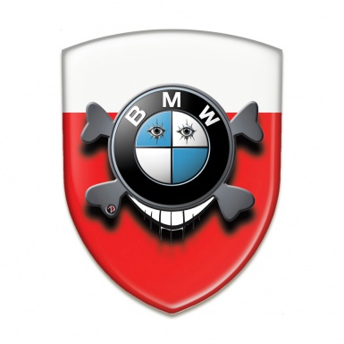 BMW Domed Emblem Premium Quality Red White Base Smile Logo 