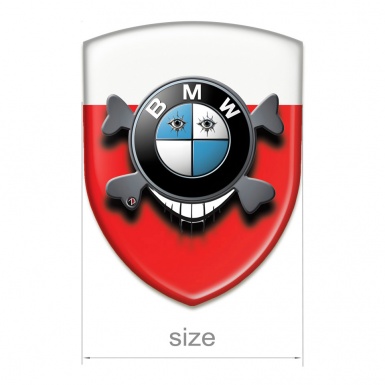 BMW Domed Emblem Premium Quality Red White Base Smile Logo 