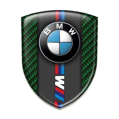 BMW M Resin Sticker Green Carbon Classic logo Style 