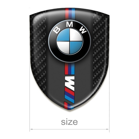 BMW M 3D Gel Emblem Black Fibers Base Classic Logo 
