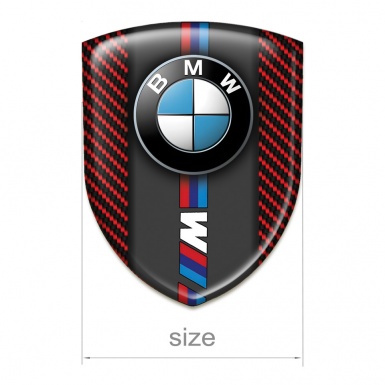 BMW M Emblem Exterior Red Carbon with Classic logo 
