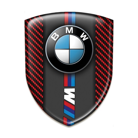 BMW M Emblem Exterior Red Carbon with Classic logo 