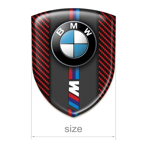 BMW M Emblem Exterior Red Carbon with Classic logo 