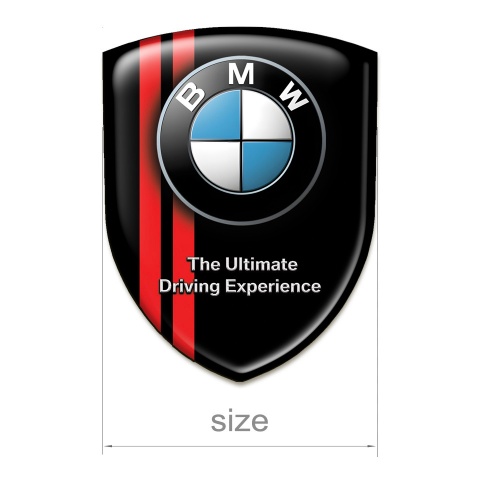 BMW Tuning Emblem Black with Red Lines Pattern 