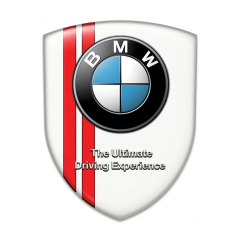 BMW Silicone Badge White with Red lines Type 