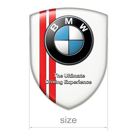 BMW Silicone Badge White with Red lines Type 