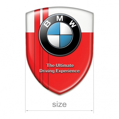 BMW Auto Emblem Red White with Red Lines Type 
