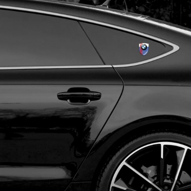 BMW Emblem Badge Logo Blue White with Red Lines Type 