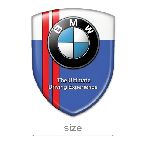 BMW Emblem Badge Logo Blue White with Red Lines Type 