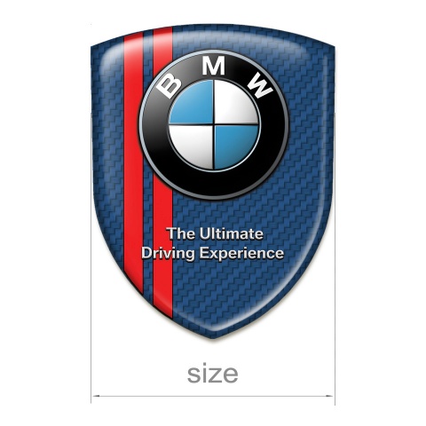 BMW Self Adhesive Emblem Logo Navy Blue carbon with Red Lines Type 
