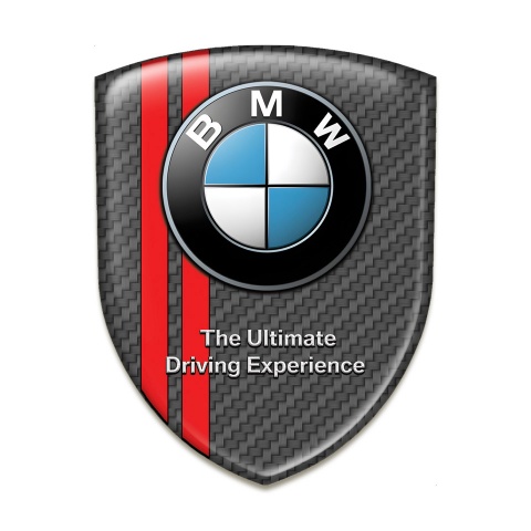 BMW Silicone Emblem Carbon with Red Stripes Type 