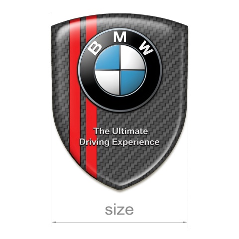 BMW Silicone Emblem Carbon with Red Stripes Type 