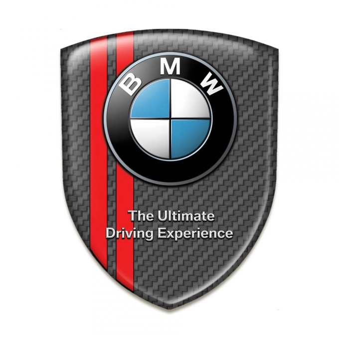 BMW Silicone Emblem Carbon with Red Stripes Type 