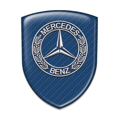 Mercedes Emblem Exterior High End Navy Blue Carbon Style 