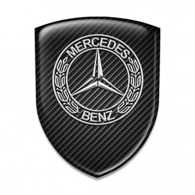 Mercedes Car Accessories Badge Black Carbon Style 