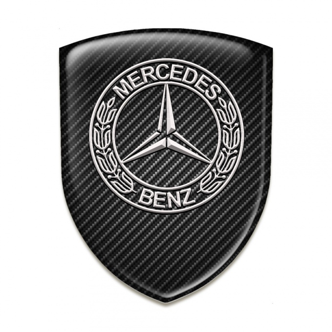 Mercedes Car Accessories Badge Black Carbon Style 