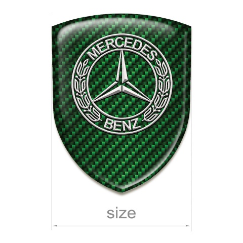 Mercedes Self Adhesive Car logo Emblem Green Carbon Design 