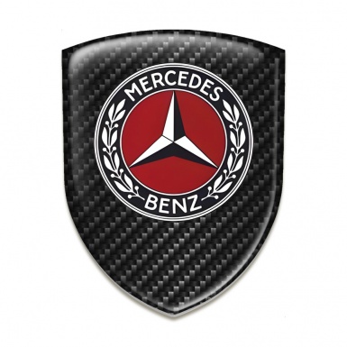 Mercedes Benz Logo Emblem Black Carbon Pattern 