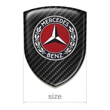 Mercedes Benz Logo Emblem Black Carbon Pattern 