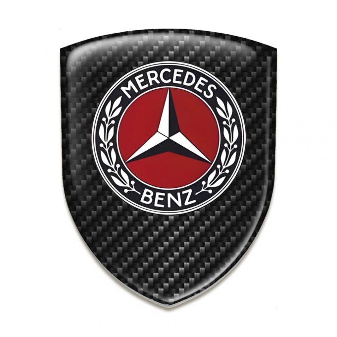 Mercedes Benz Logo Emblem Black Carbon Pattern 