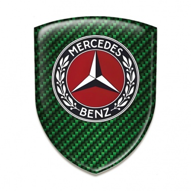 Mercedes Benz Tuning Emblem Green Carbon Pattern 