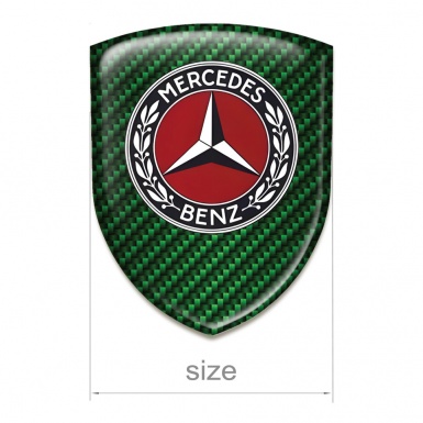 Mercedes Benz Tuning Emblem Green Carbon Pattern 