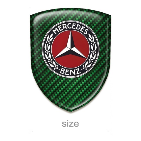 Mercedes Benz Tuning Emblem Green Carbon Pattern 
