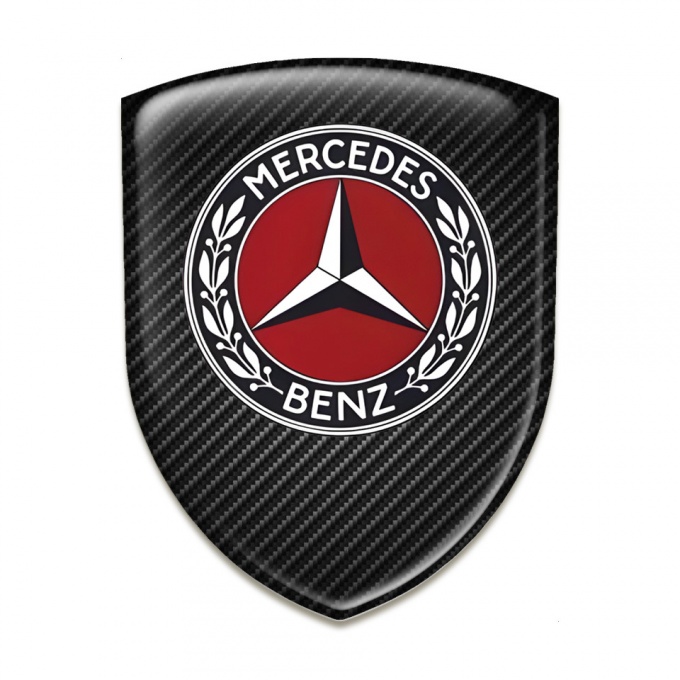 Mercedes Benz Self Adhesive Emblem Logo Black Fibers Pattern 