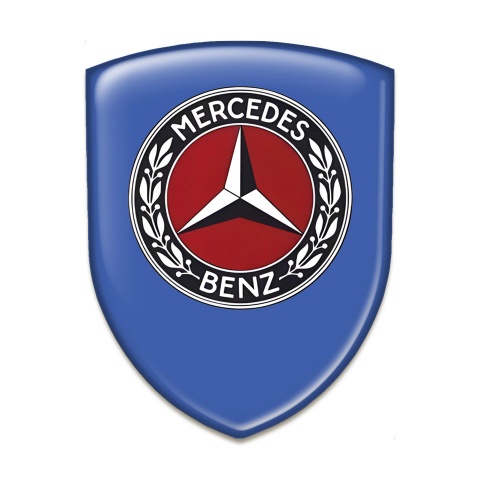 Mercedes Benz 3D Gel Emblem Blue Red Edition 