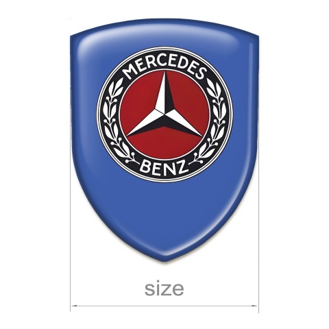 Mercedes Benz 3D Gel Emblem Blue Red Edition 