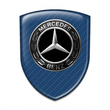 Mercedes Benz Tuning Emblem Navy blue carbon Metal Logo Style 