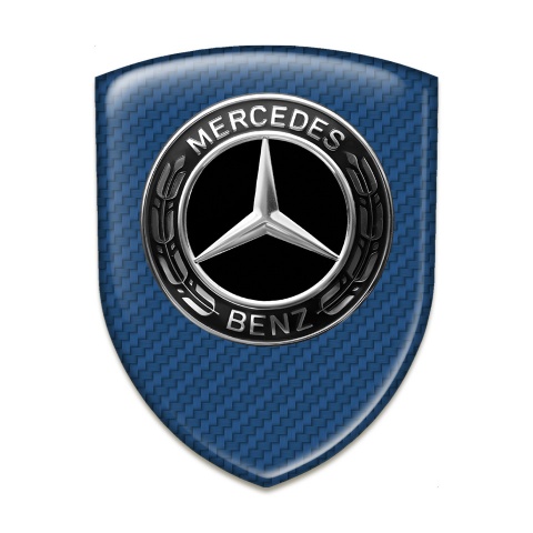 Mercedes Benz Tuning Emblem Navy blue carbon Metal Logo Style 