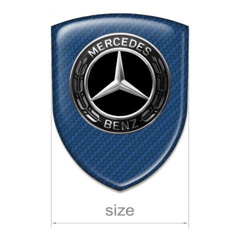 Mercedes Benz Tuning Emblem Navy blue carbon Metal Logo Style 