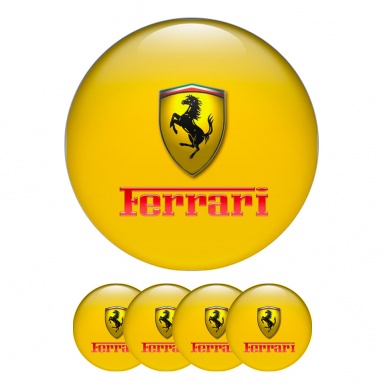 Ferrari Wheel Center Cap Emblems Yellow Logo