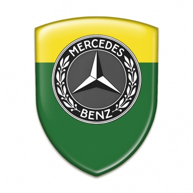 Mercedes Benz Auto Emblem Green Yellow Design 