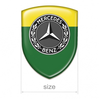 Mercedes Benz Auto Emblem Green Yellow Design 