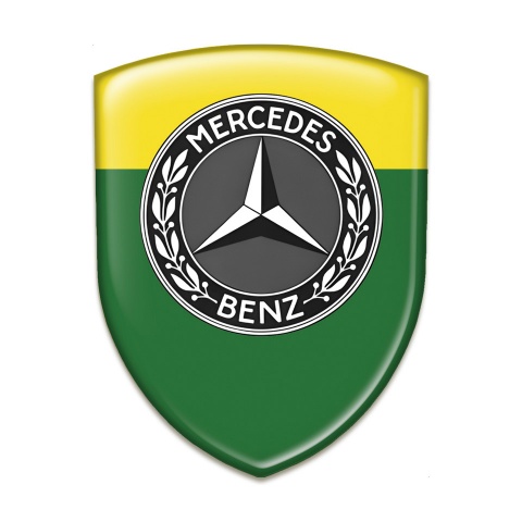 Mercedes Benz Auto Emblem Green Yellow Design 