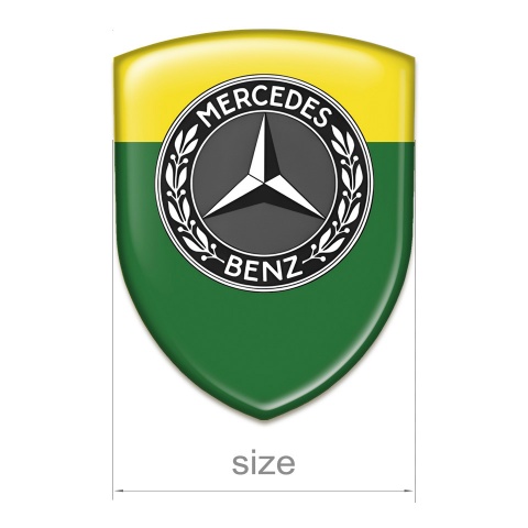 Mercedes Benz Auto Emblem Green Yellow Design 