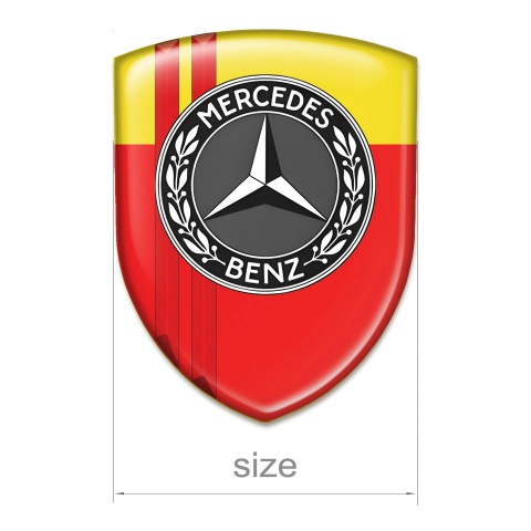 Mercedes Benz Emblem Badge Logo Red Yellow Design 